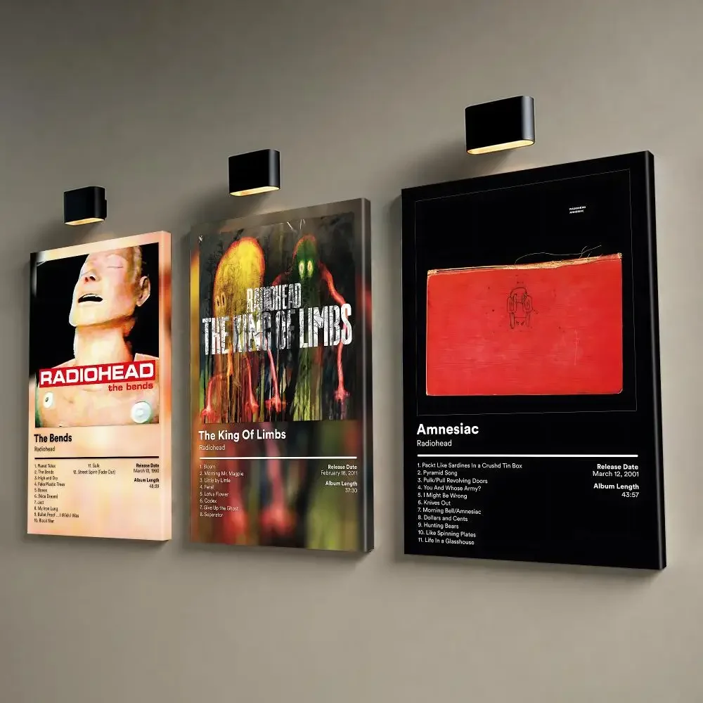 Rock Band R-Radiohead Album Cover Framed Wall Painting Framed Canvas Wall Art Print Modern Home Decor for Living Room