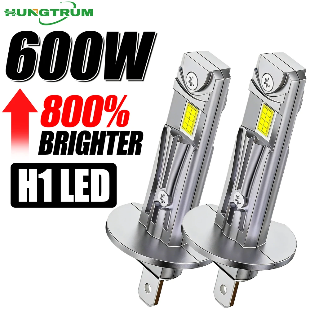 

H1 LED High Power Headlight 9084 CSP CHIPS 350000LM 600W 6000K White Light Bulbs Wireless Plug And Play CANBUS Headlamp 12V