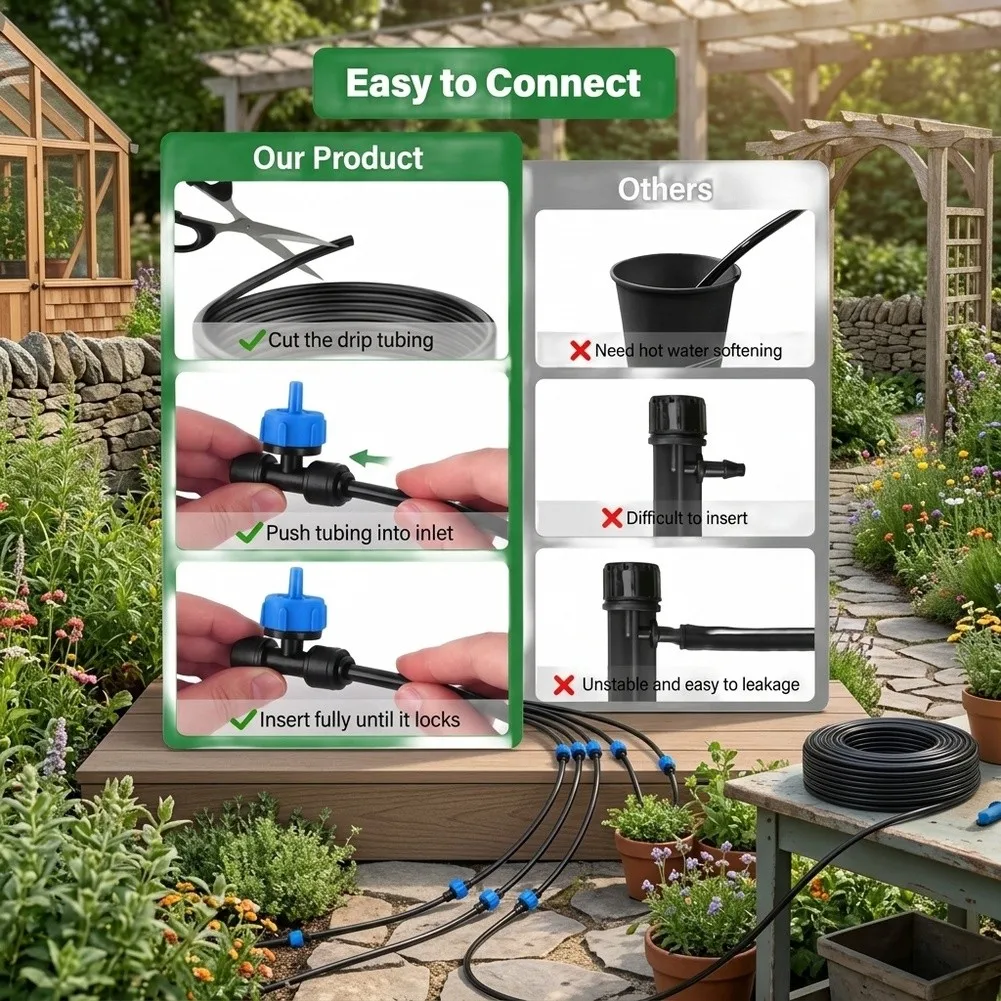 30pcs Adjustable 360° Drip Emitters For Efficient Garden Irrigation System Drip Irrigation Sprinklers For Watering System