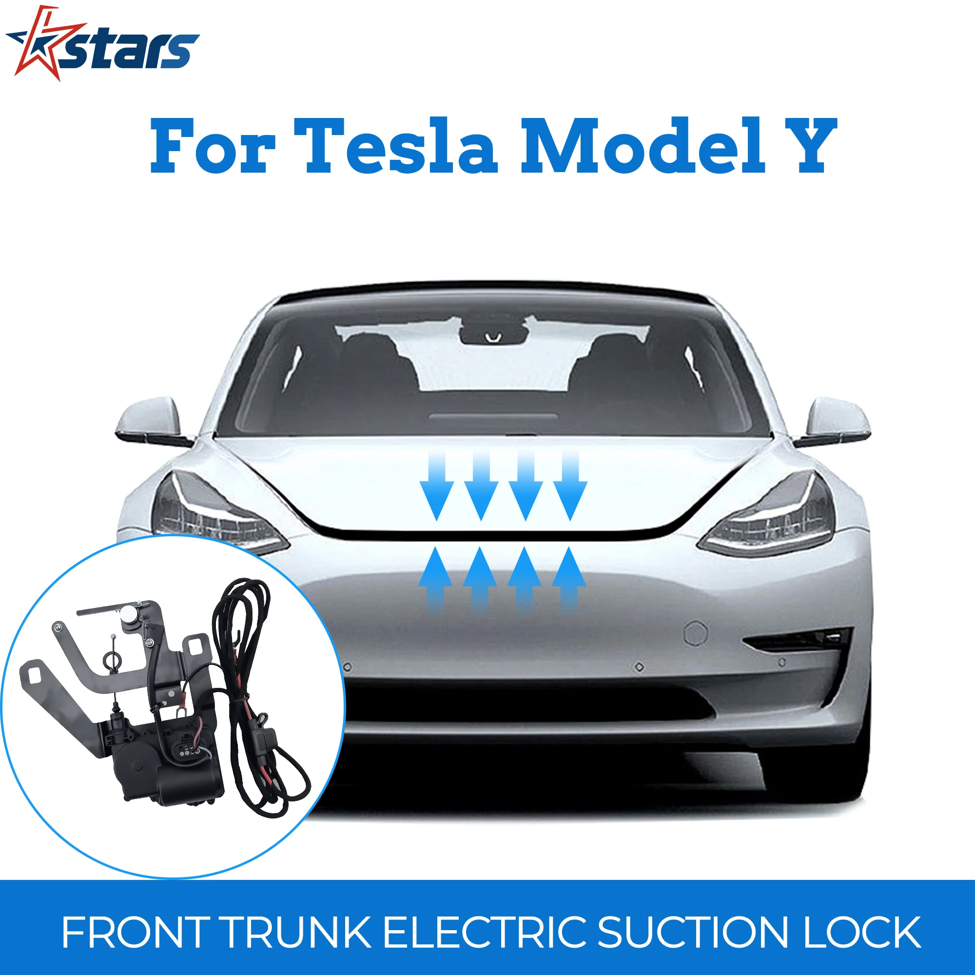 Front Spare Box Electric Lock Soft-closing for Tesla Model Y 2020-2024 Suction Lock Front Trunk Auto Close Adsorption Lock Close