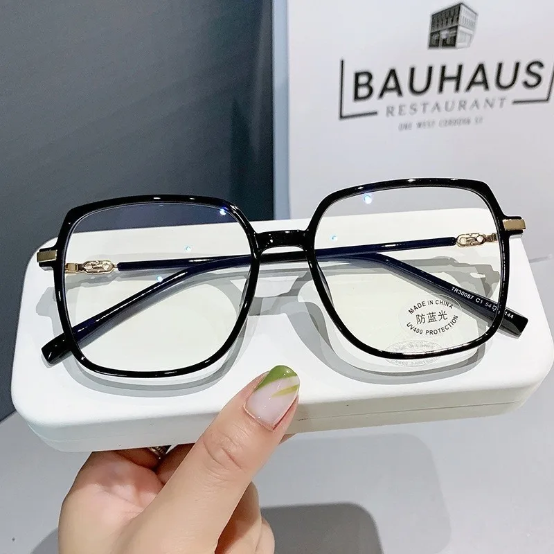2 قطعة النسخة الكورية من نظارات بإطار مربع كبير مضادة للضوء الأزرق/نظارات مضادة للإشعاع للرجال والنساء #1