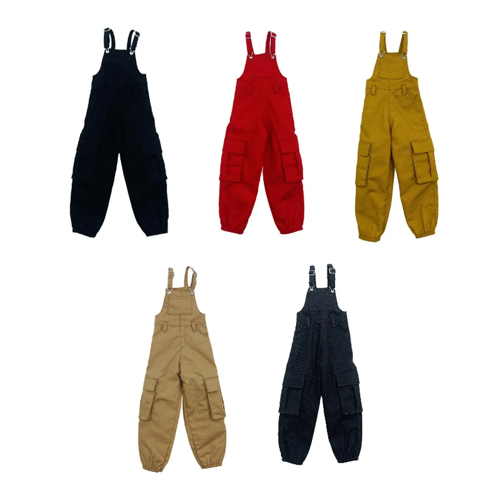 

1/6 Scale Overall Costume Miniature Jumpsuit Mini Long Pants with Pocket for 12"