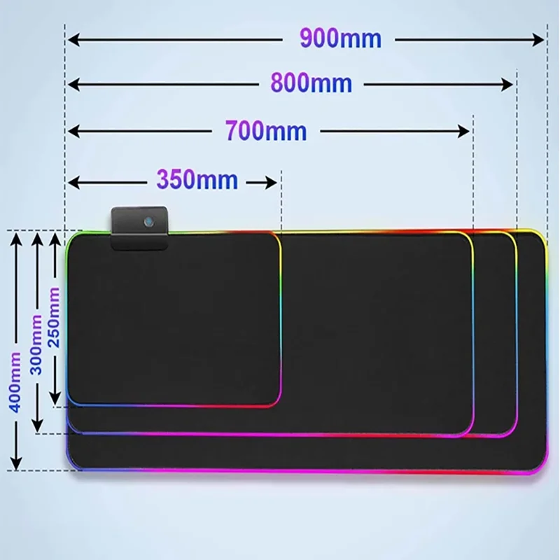 Imagem -05 - Anti-slip Led Gaming Mouse Pad Tapete de Teclado Rgb Nave Espacial Luminous Desk Rug Melhor Escolha Xxl