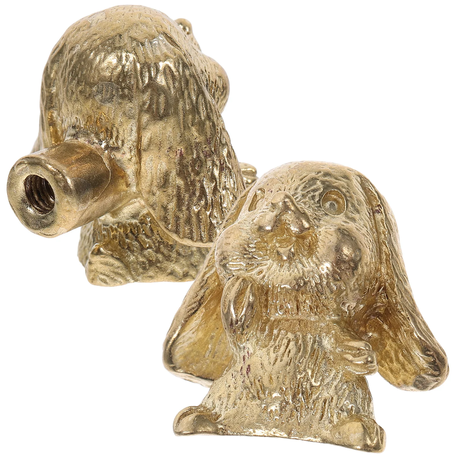 

2Pcs Vintage Brass Cabinet Handles Creative Laughing Lop-Eared Rabbit Knobs for Dresser Drawers Jewelry Box Hardware Animal