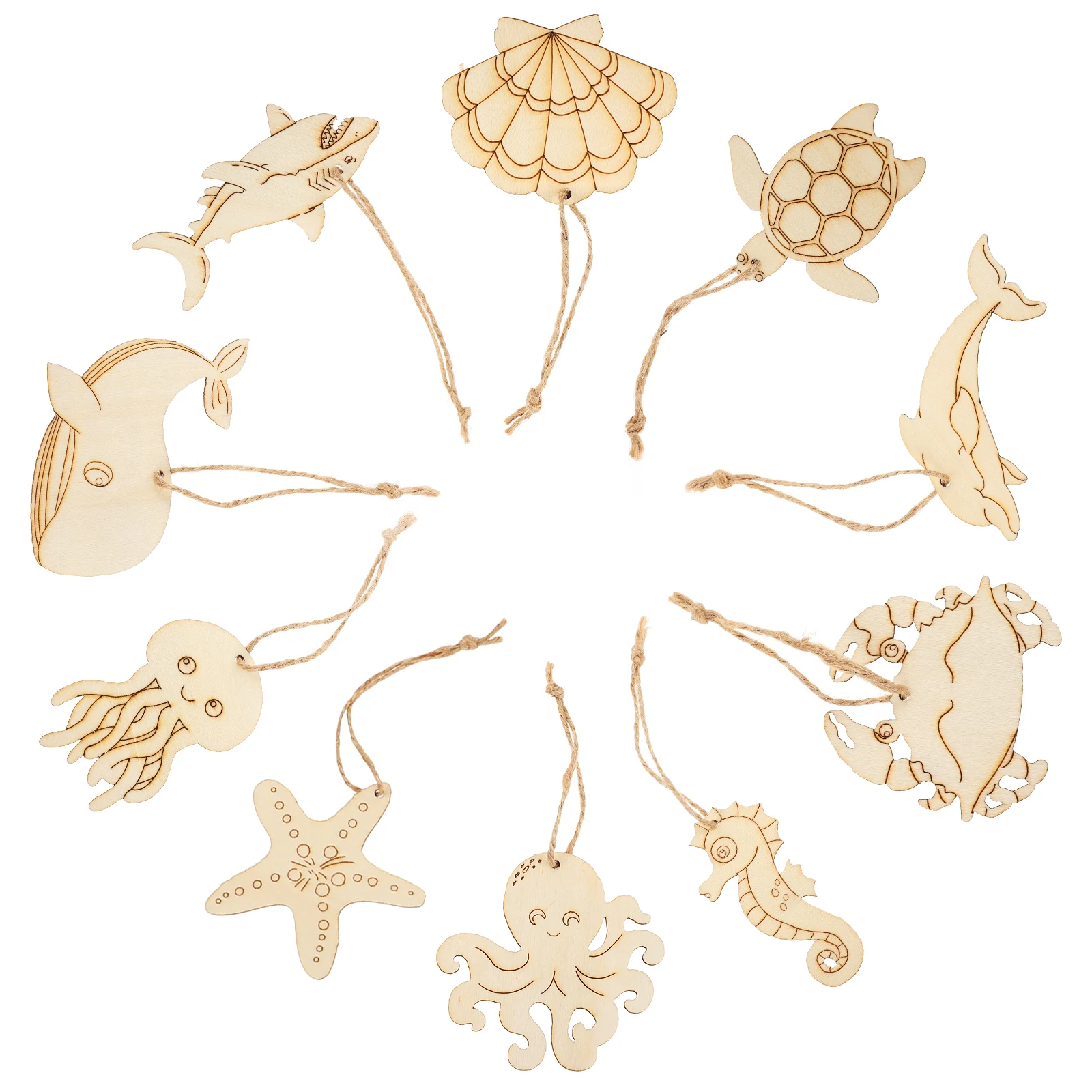 

60 Pcs Wooden Diy Crafts Unfinished Wood Ocean Animal Cutouts For Teens Painting Writing Safe Durable No Burrs