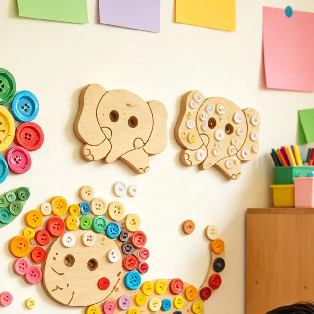 50PCS Natural Wooden Buttons with Two Holes DIY Sewing Buttons for Craft Scrapbooking Handmade DIY Apparel Sewing Supplies