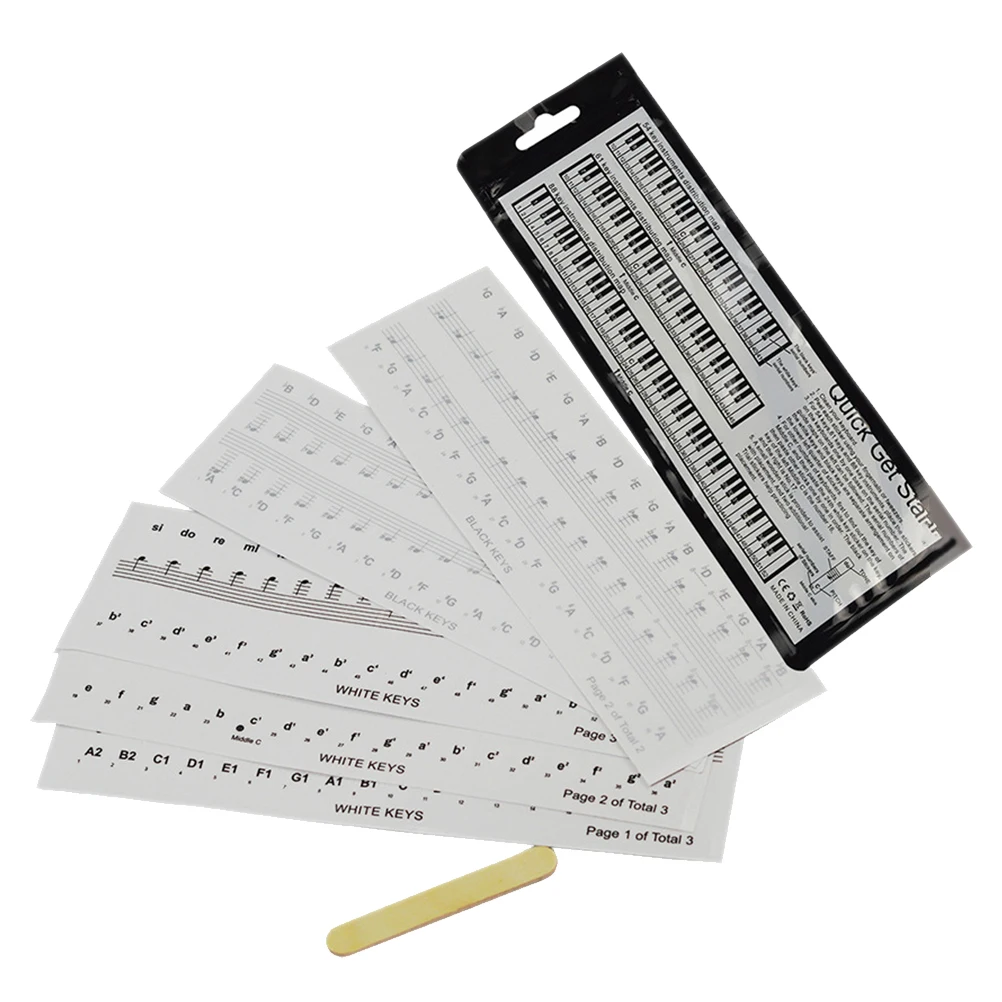 

6 Pcs Fluorescence Keyboard Stickers Tag Piano for 88 Pvc Beginners Decals
