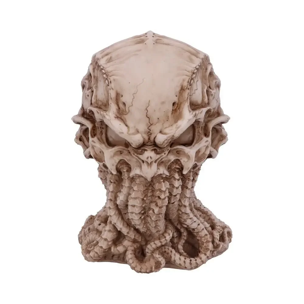 Halloween Ornament Skull Decorated with Statues of Cthulhu Mythology Octopus Ornament Desk Decoration