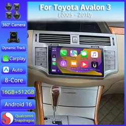 Android 16 Carplay DSP Car Radio For Toyota Avalon 3 2005 2006 - 2010 Autoradio Multimedia Player GPS 2Din Head Unit GPS Stereo