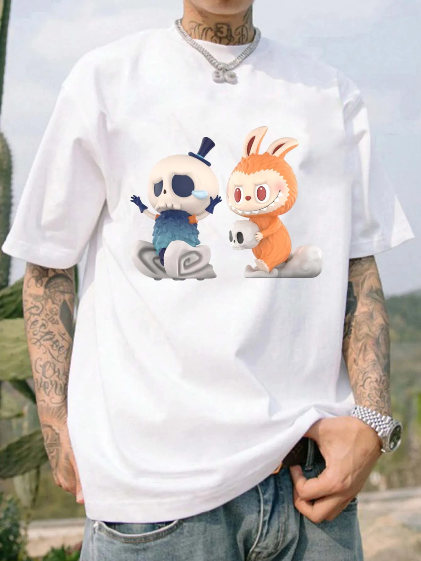 

“Bulala Fantasy Duo: Skull & Bunny on Clouds—Whimsical Design for Bulala T - Shirts”