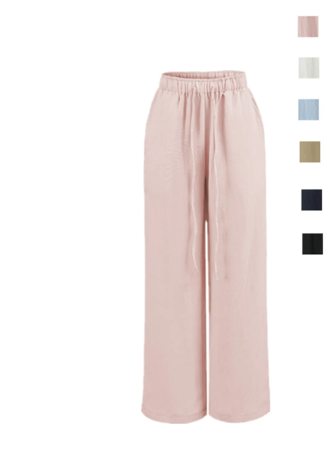 

Low Waist Drawstring Loose Fit Straight Leg Pants Casual Versatile Slimming Trendy Trousers Comfortable Breathable Ladies' Jeans