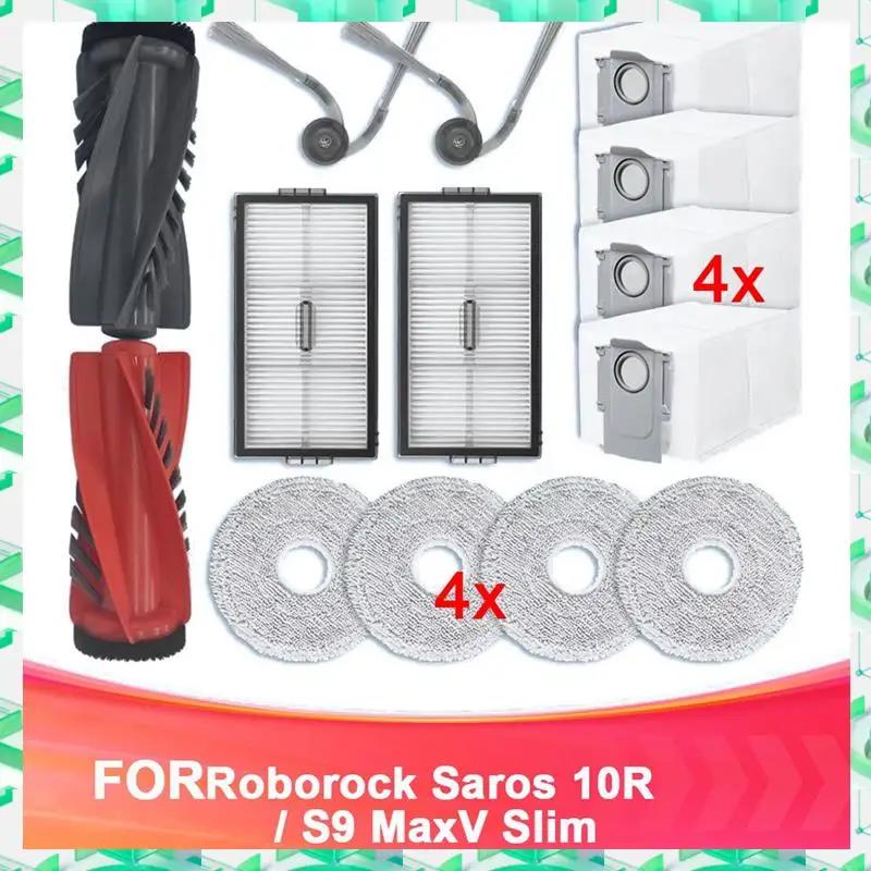 

FIZP, совместимые с Roborock Saros 10R/S9 Maxv, тонкие запасные части, основная боковая щетка, фильтр, швабра, мешок для пыли, аксессуары, расходные материалы