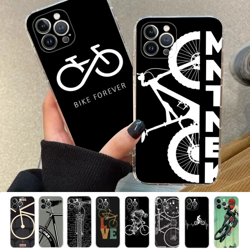 Bicycle Cycling Art Phone Case For IPhone 15 14 13 12 Mini 11 Pro XS Max X XR SE 6 7 8 Plus Soft Silicone Cover