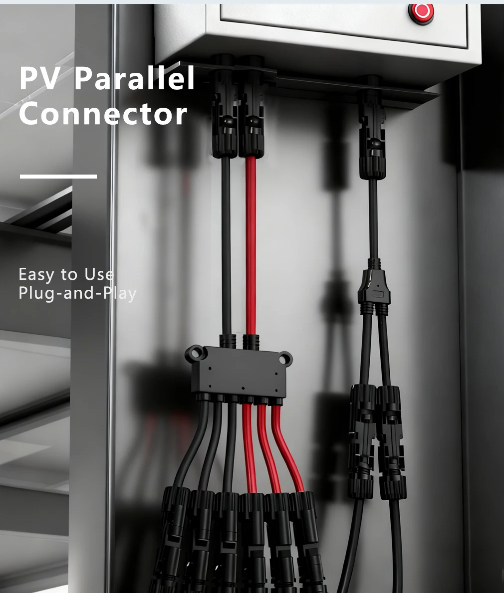 2-zu-4/6/8 Y-Typ-Zweig-Solarverbinder für Solarmodule, 10 AWG, Solarpanel-Zweigverlängerung, für parallele Verbindung von Solaren – Detail 4