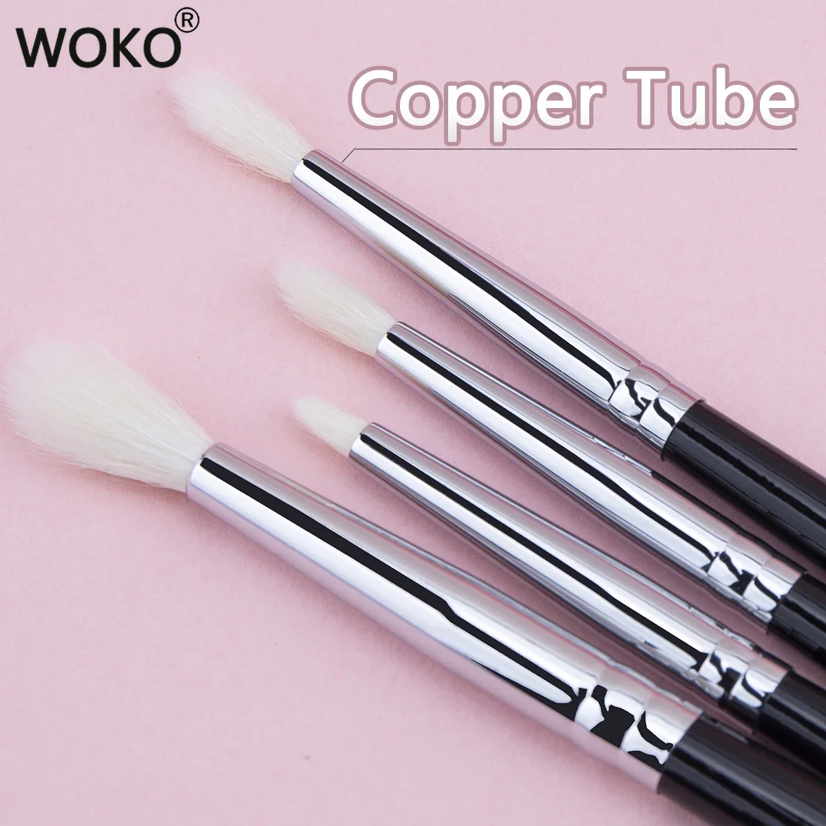 Tapered Crease Brush Large Small and Medium-sized Crease Makeup Brush Eyeshadow Crease Makeup Tool 100% Goat Hair & Copper Tube