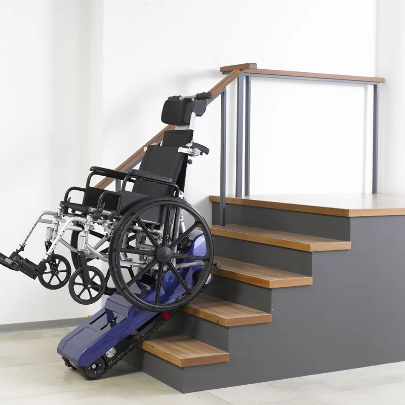 Crawler electric climbing wheelchair, old building up and down stairs machine