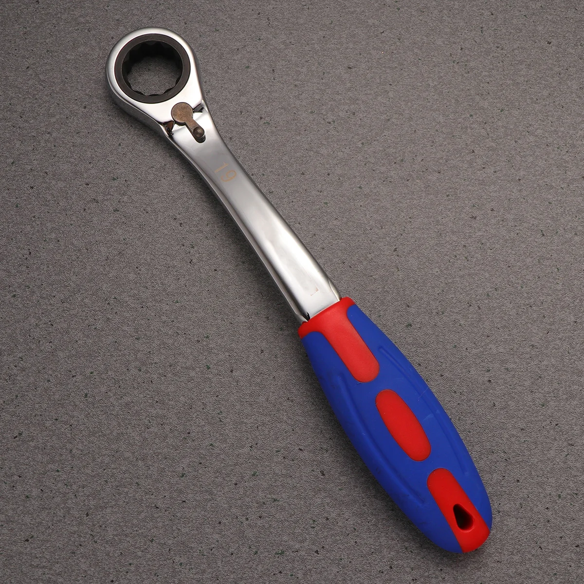 

19MM Ratcheting Wrench Spanner Tool Plastic Shank Round Head Metric End Home Car Emergency Use Professional Hand Tools