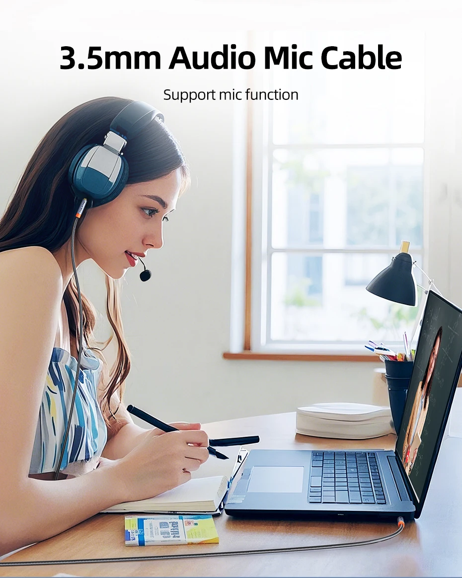 CABLETIME 3,5 mm Aux-Kabel 4-poliges TRRS 4-Leiter-Hilfs-Aux-Kabel für Telefon-Headset, Mikrofon, Auto, Musik, HiFi-Funktion, Audio – Detail 4