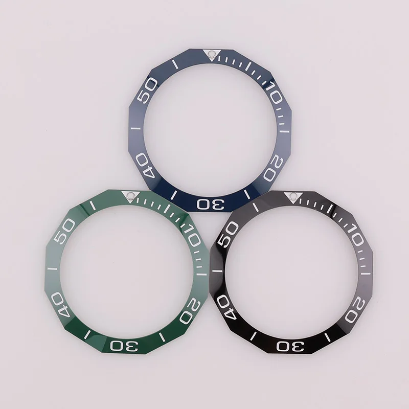 

41MM Green Ceramic Sloped Bezel Inserts for Tag Heuer Aquaracer Mens Automatic Watches Replacement Repair Parts