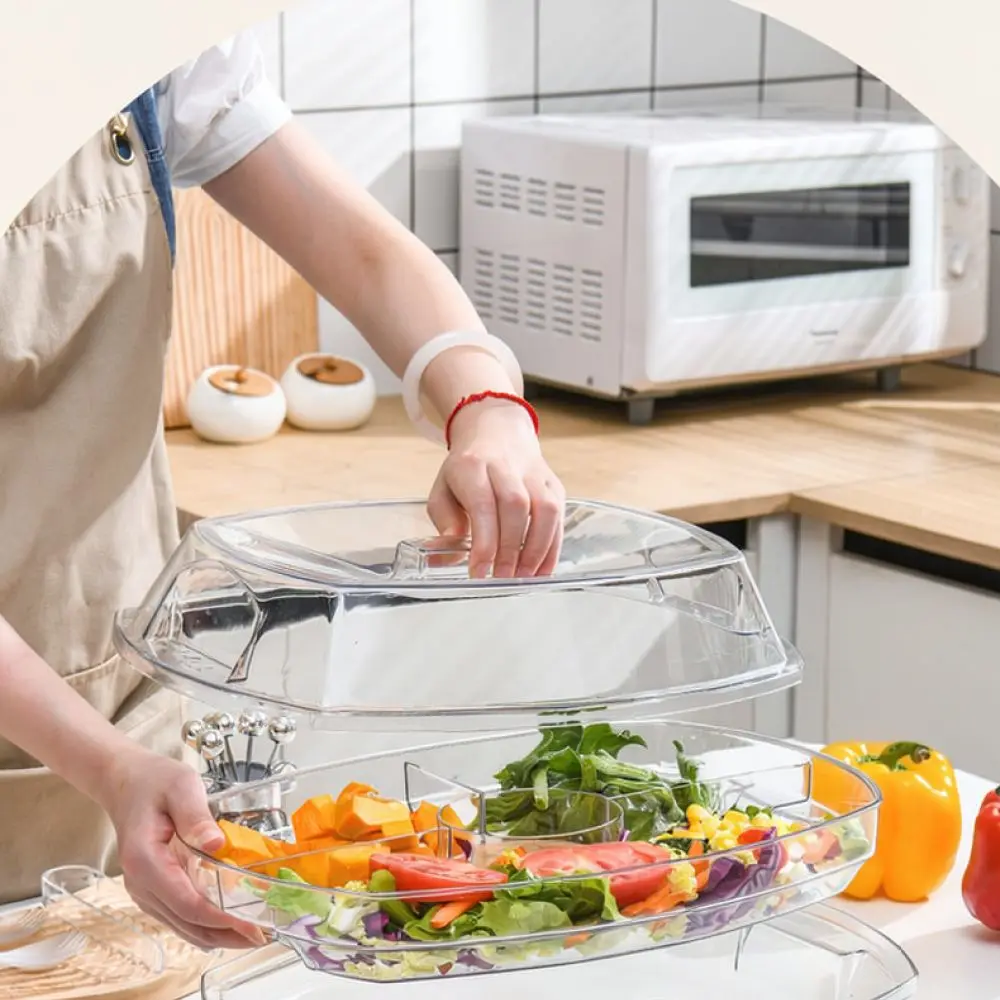 Large Capacity Food Container Transparent Refrigerator Organizer Box Kitchen Fresh Keeper Salad Bowl Vegetable Fruit