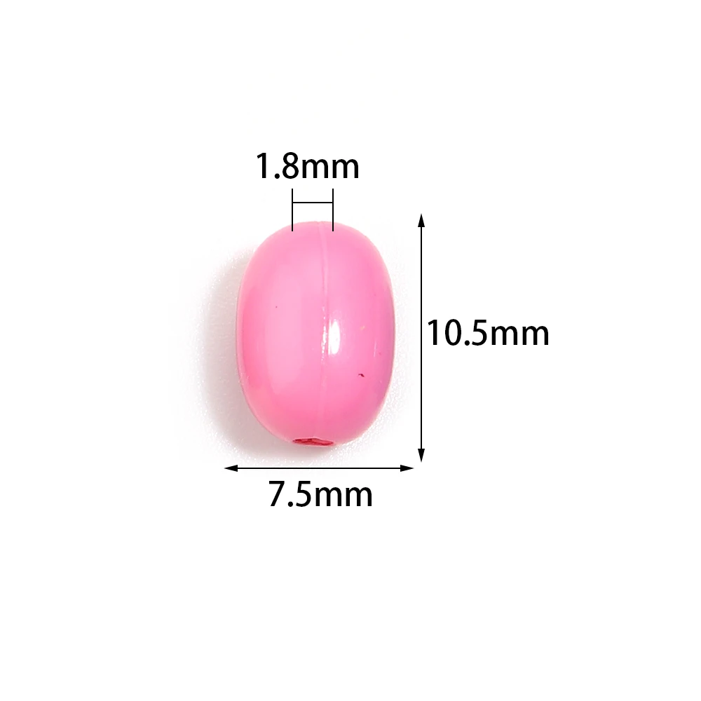 100pcs/lot Barrel Acrylic Beads Colorful Acrylic Oval Round beads Loose Spacer Bead For DIY Jewelry Making Bracelet Necklace