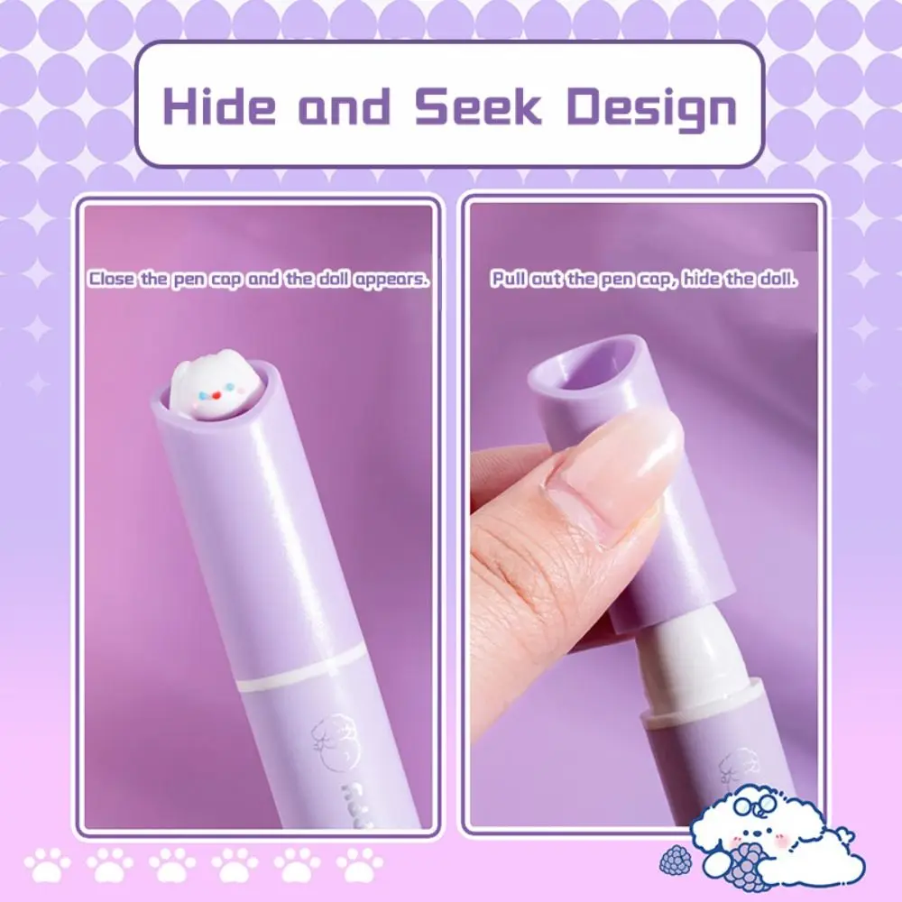 6PCS/Set New Soft Color Fluorescent Pen Large Capacity Mark Key Points Highlighter Pen Eye Protection Mark Focus Pen Stationery