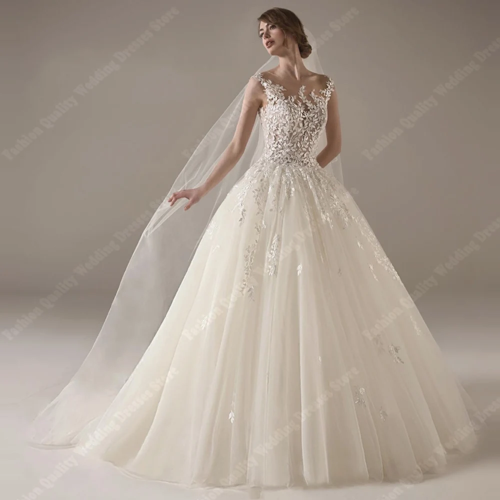 

Sweetheart Collar Women Wedding Dresses Vintage A-Line Lace Flower Printing Bridal Gowns Banquet Vestidos De Novias Customized
