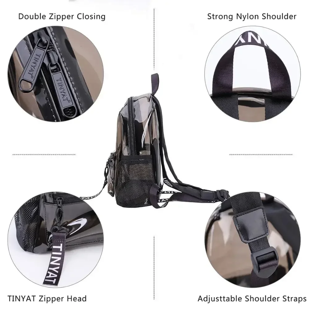 

Clear PVC Women Backpack Transparent Fashion Solid Backpack Travel School Backpack Bag for Teenage Girls Mochila Children