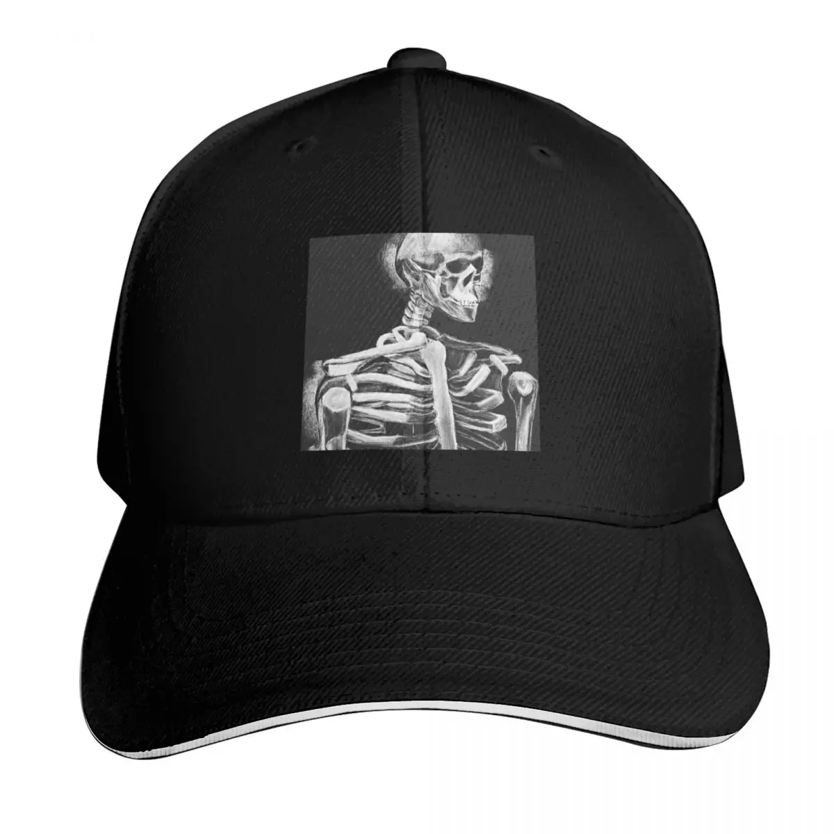 Chalk Skeleton Baseball Cap Six Panel Structured Crown Sun Protection UPF 50+ Breathable Mesh Back