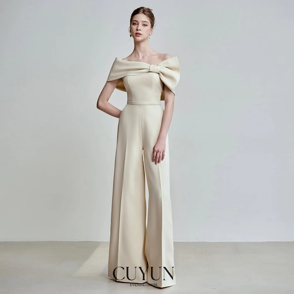 

CUYUN Off the Shoulder Women Jumpsuit Elegant Evening Gown Women Wedding Party Outfit Customized Wedding Guest Outfit