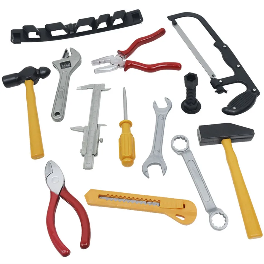 14 pçs mini ferramentas de reparo de plásticos brinquedos conjunto de ferramentas de reparo de engenharia jogando casa brinquedos meninos presentes de aniversário habilidade mãos jxb