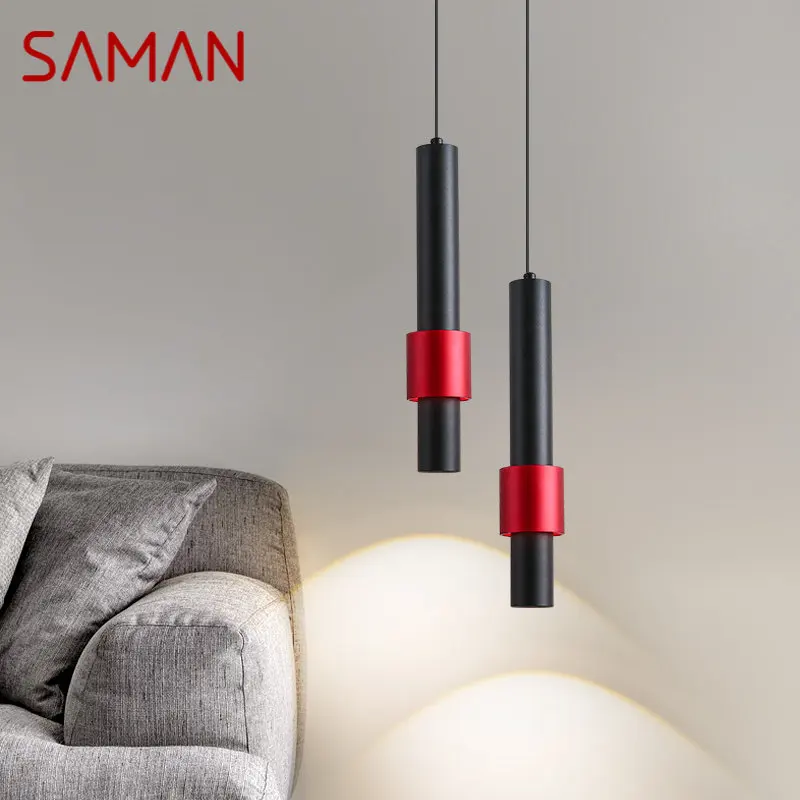 SAMAN Modern Hanging Pendant Light LED Nordic Creative Simply Bedside Chandelier Lamp For Home Dining Room Bedroom Bar