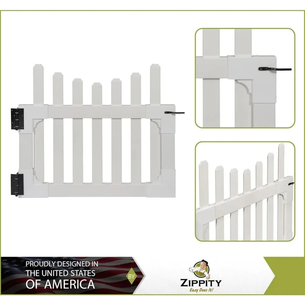 Imagem -02 - Cerca de ao ar Livre do Jardim Projeto Verde Vinil Premium-grade All American Gate Quintal e Jardim Decors Branco Aço Inoxidável