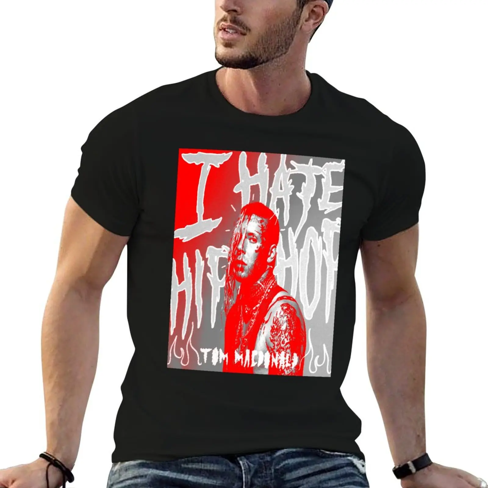 

I hate hiphop - Tom Macdonald Track Art T-Shirt man t shirt luxury men t shirt cotton 100% funny t shirts dark humor T-Shirt