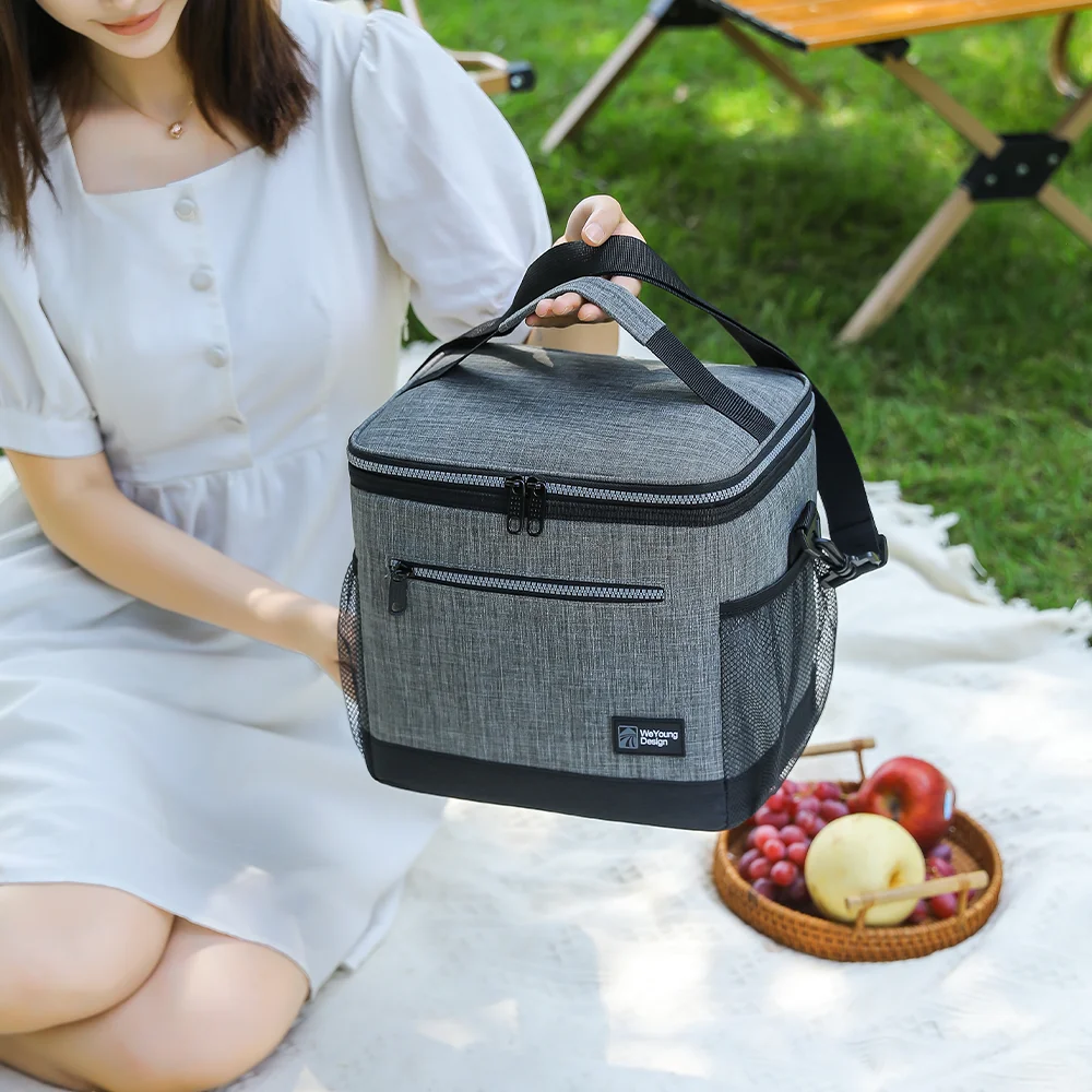 12L wasserdichte Isolierungs-Campingtasche mit PEVA-Folie-Innenfutter, große Kapazität, Mittagessen- und Bento-Tasche für Arbeit und Pendeln – Detail 9