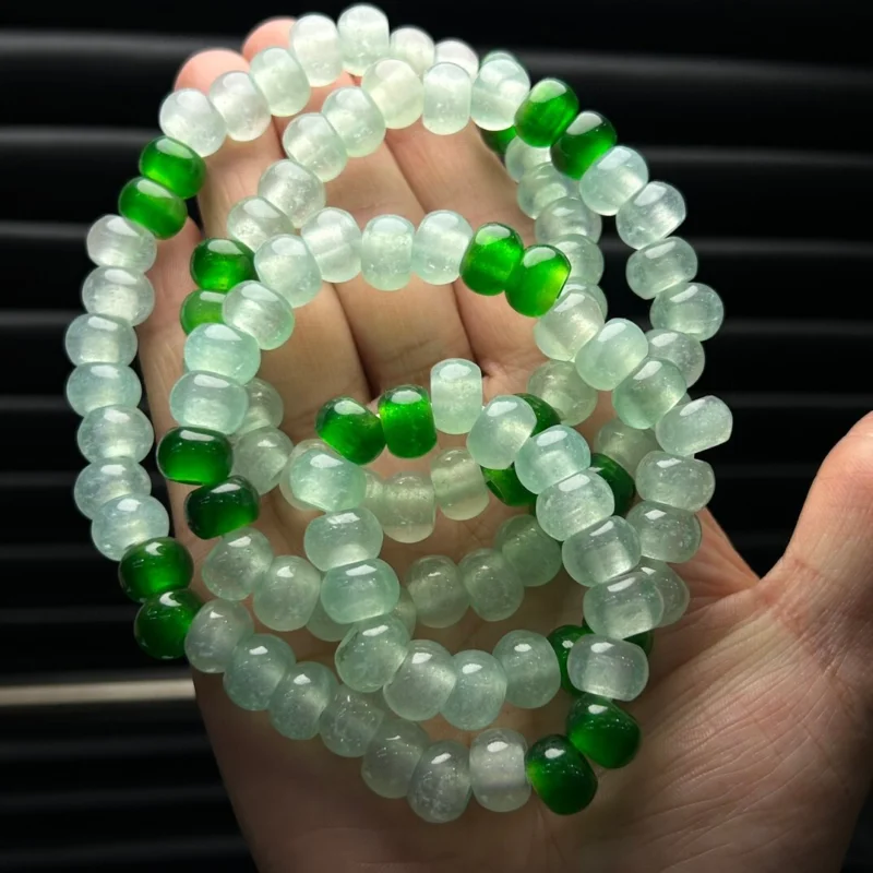 

Certified natural Ice Green Myanmar Jade Jadeite Beads 108 Pendant&Necklaces