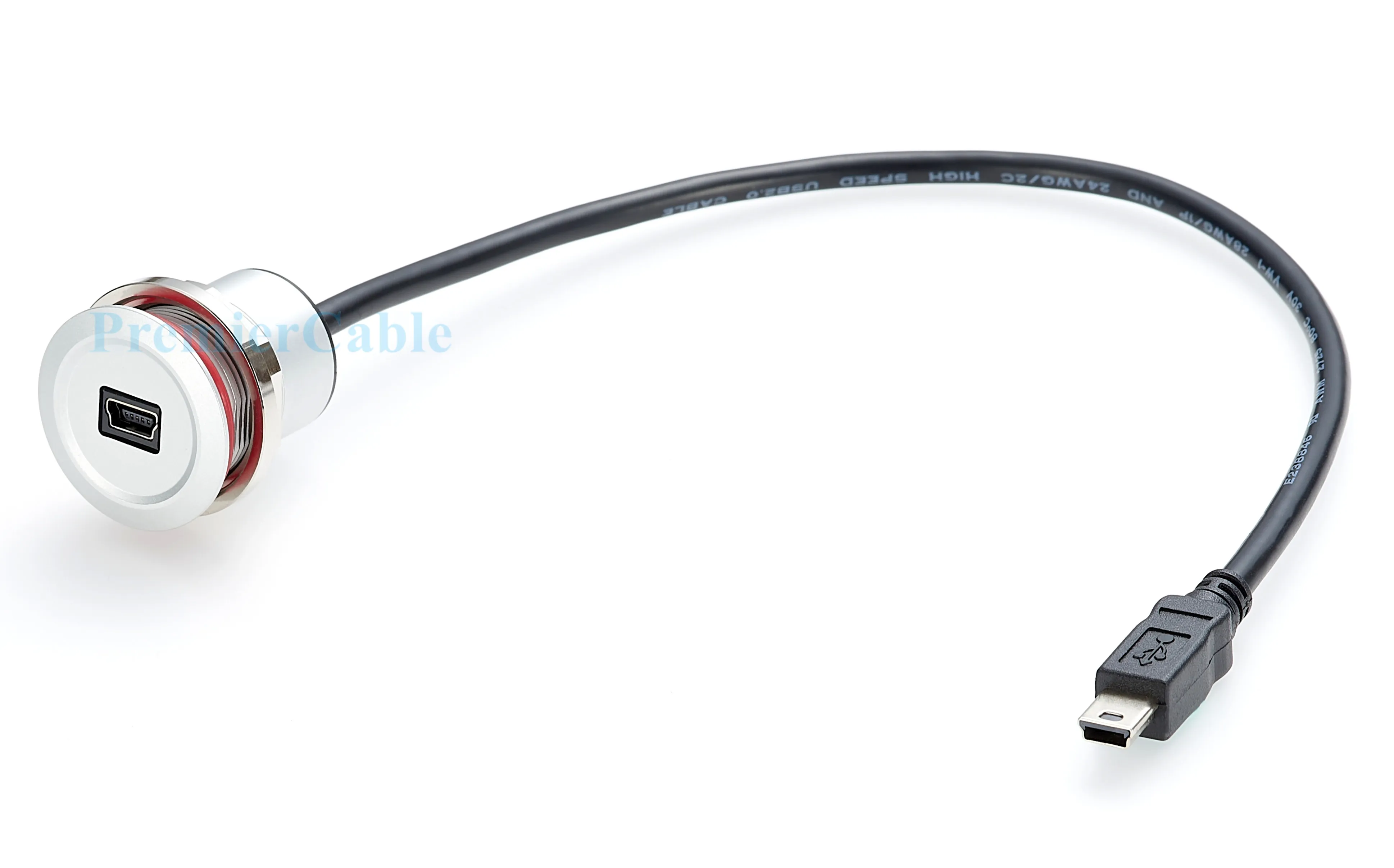 Mini-USB 5-Pin-Verlängerungskabel (Stecker auf Buchse), 480 Mbit/s, Mini-USB-Verlängerungskabel für bündige Montage, Datensynchronisation, Stromversorgung, Ladekabel für Boote – Detail 3