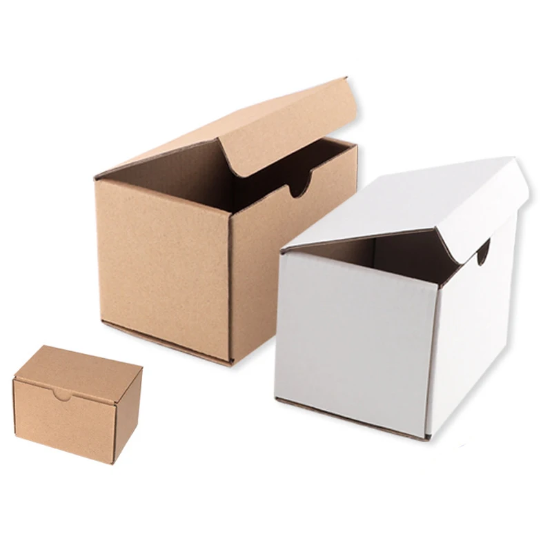 20Pcs/lot White/Brown Paper Boxes Gift Box Packaging Party Favor Box Corrugated Kraft Paper Packaging Mailers Small Shipping Box