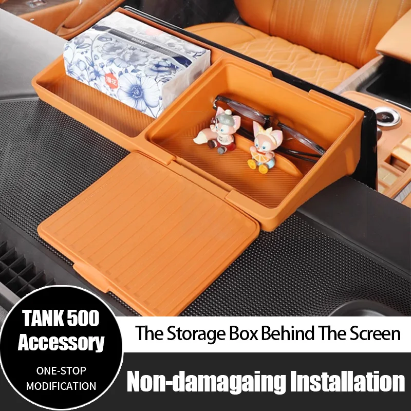 

For GWM Tank 500 Dashboard Storage Box Behind Screen Central Control Silicone Pad Holder Panel Tay Car Interior Decoration