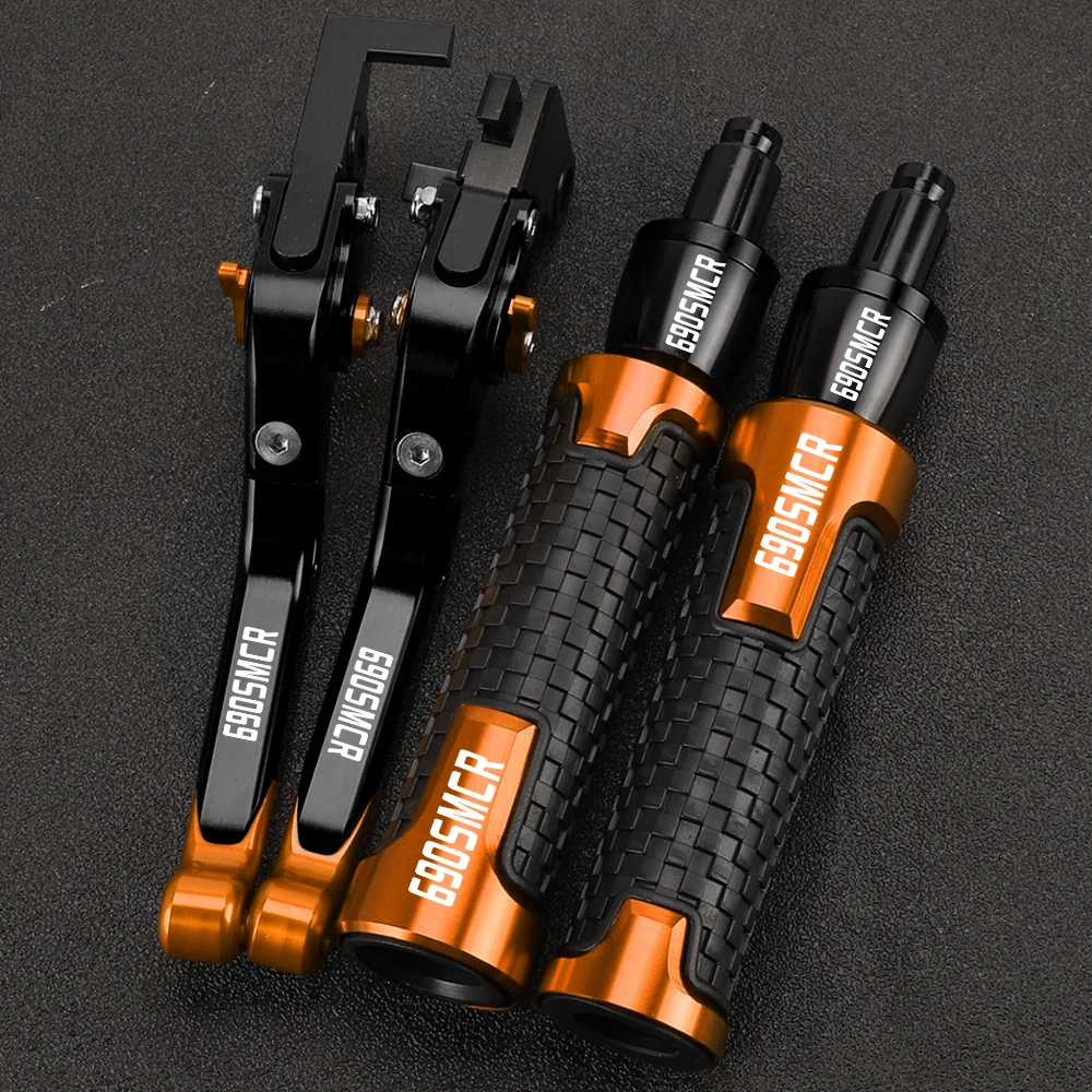 

Motorcycle Aluminum Accessories Brake & Clutch Levers 7/8"22MM Handlebar Grips Ends For 690 SMC R 2008-2011 2010 2009 690SMCR