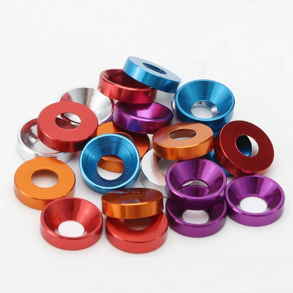 RUITAIM2 M2.5 M3 M4 M5 M6 M8 Aluminum Alloy Washers for Countersunk Head Screw Gasket Washer Multicolor RC Car Accessories