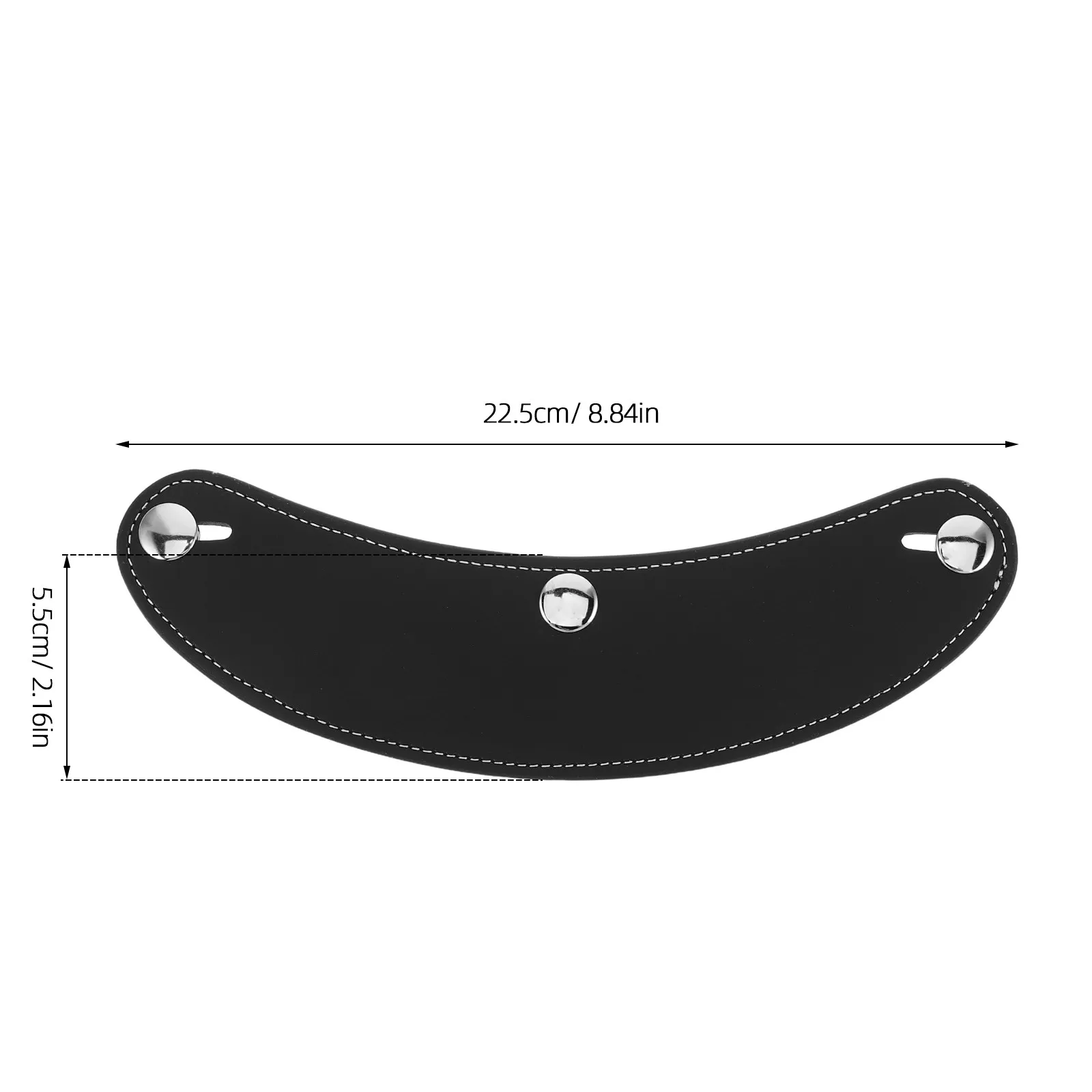 Sun Shield Vintage Style Brim Visor for Motorcycle Half Helmets PU Construction Three Snap Fastening Uv Protection