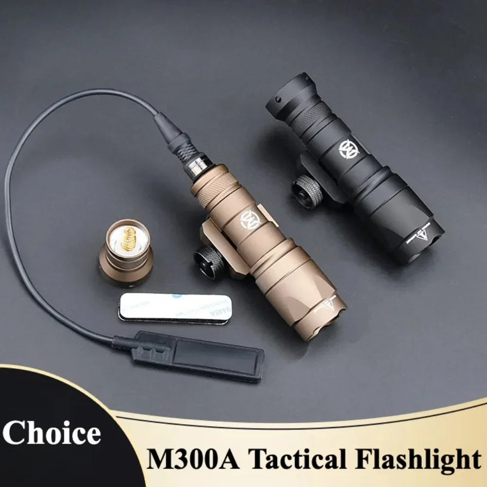

M300A Weapon Gun Light Scout Tactical LED Flashlight Dual Function Pressure Switch Hunting Spotlight Fit 20mm Rail