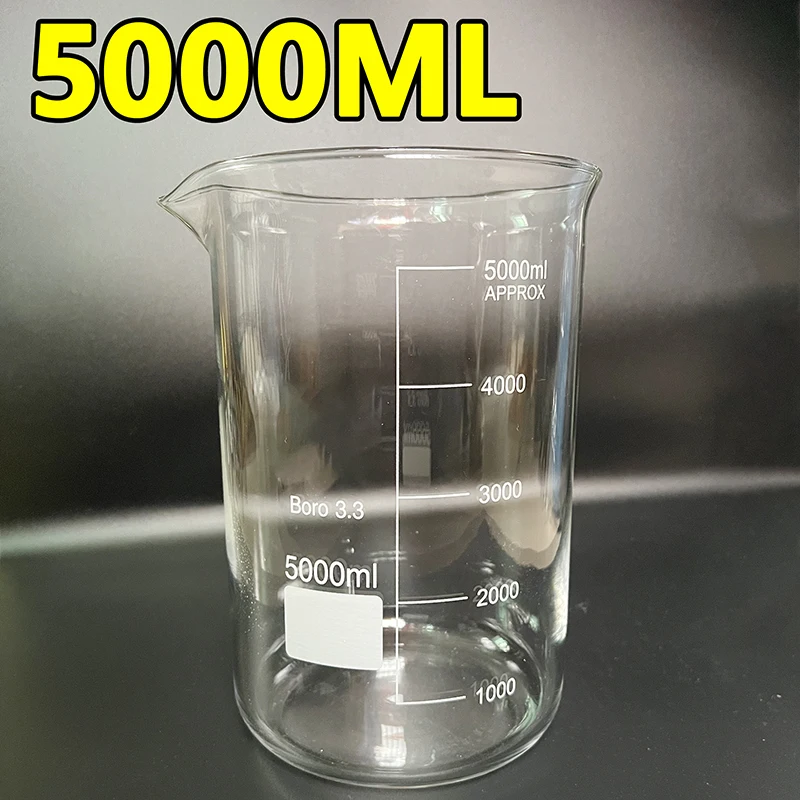 

1 piece 5000ml low beaker with scale and high temperature resistant glass