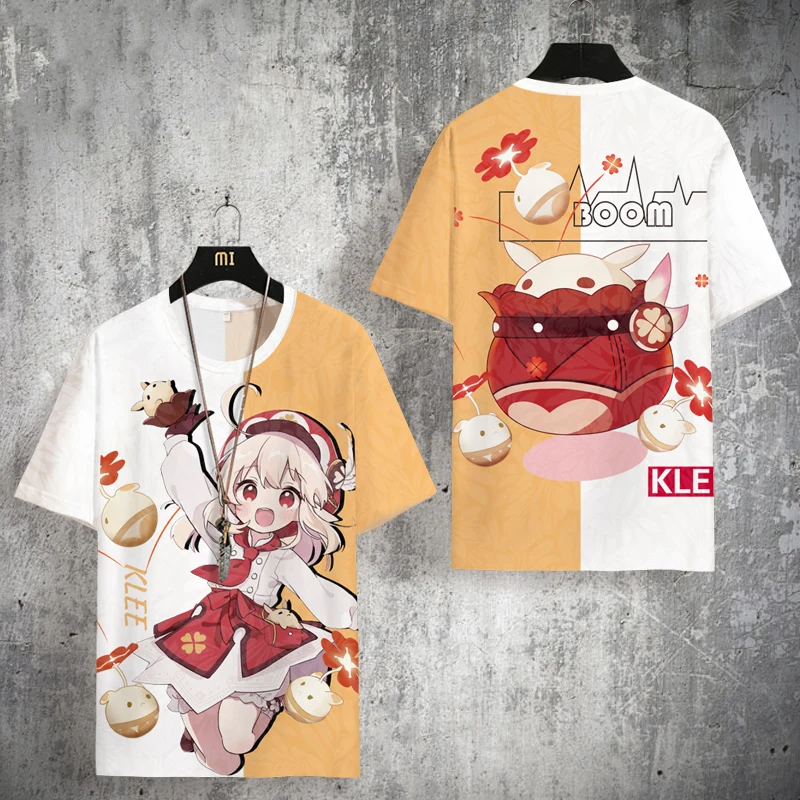 New Popular Game Genshin Impact Klee T-shirts 3D Print Men Women Short Sleeve O-Neck t shirt Harajuku Cartoon Anime Top Clothing