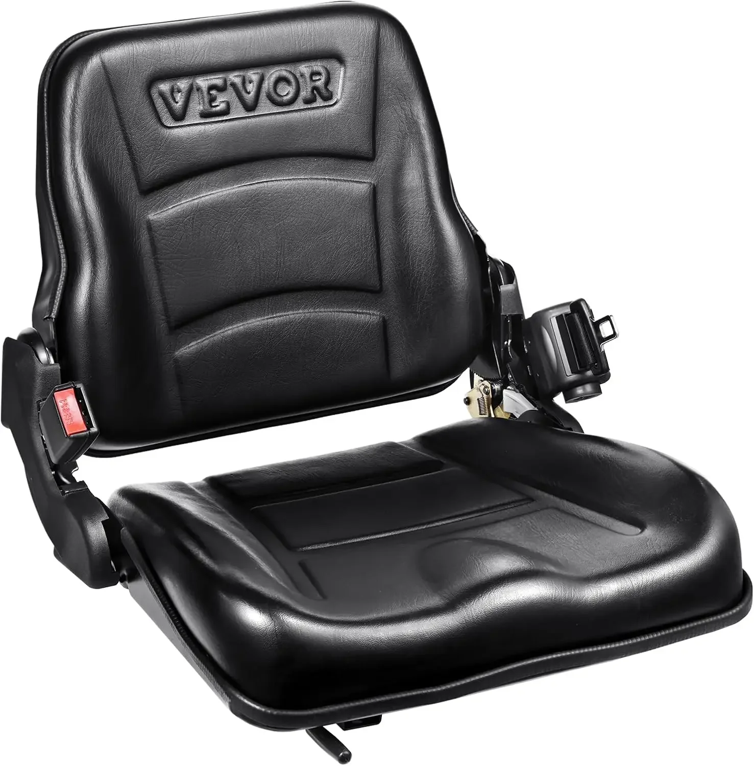 Universal Forklift Seat, Tractor Seat with Adjustable Backrest & Safety Belt, Secure Micro Switch Design, Wear-Resistant PVC Mow