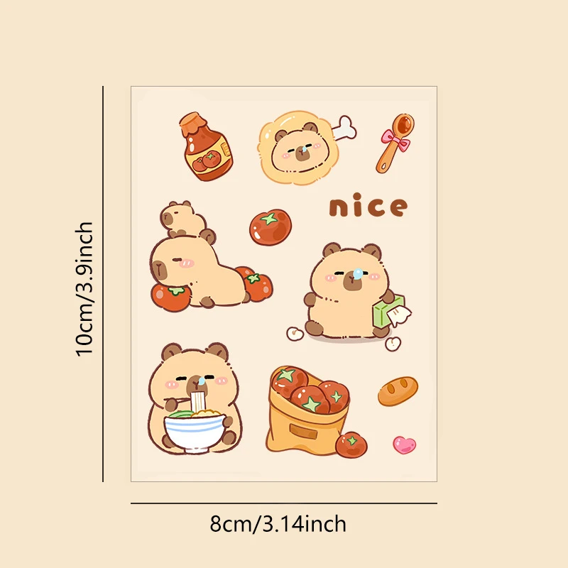 Kapibala Capybara Sticker Children School Supplies Cartoon Self-adhesive Decoration Sticker Computer Water Cup PVC Stickers Toys