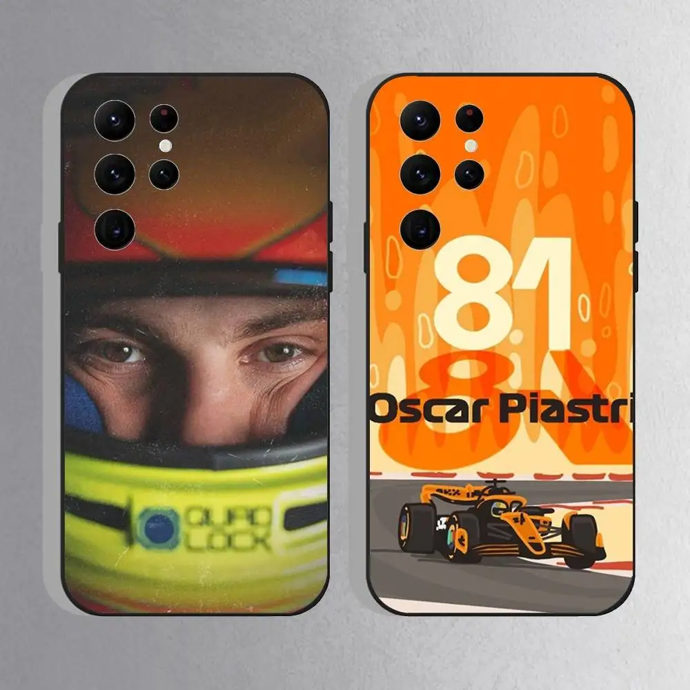 

F1 Racing O-Oscar Piastri 81 Phone Case For Samsung S25,S24 Ultra,S20,S30 plus,S22 Plus,S23,Ultra 5G Silicone Black Shell