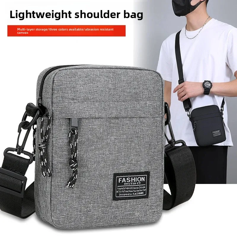 Bolsa masculina oxford pano casual diagonal máquina de mão pequena bolsa quadrada mensageiro bolsa de telefone menino fanny pacote de peito