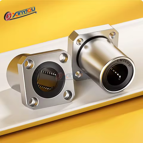 LMK Square flange Linear Bearing (Standard/Long) 8 12 12 16 20 25 30 40UU/LUU Bearing Steel For 3d Printer Part CNC
